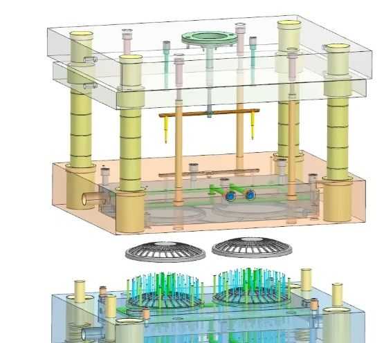 三板模小水口3D结构设计示例