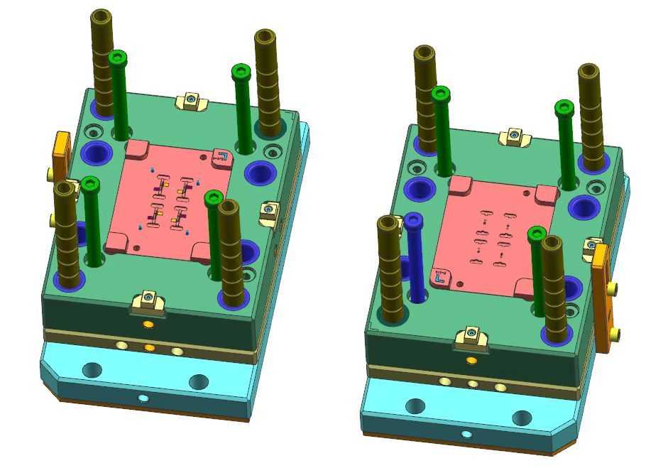 c) 模具固定侧3D图