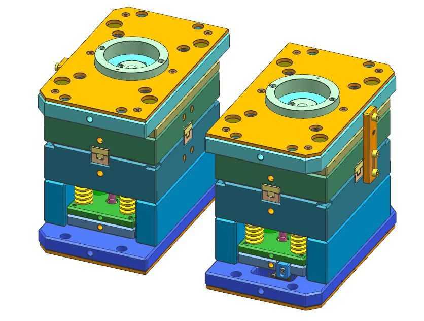 冷流道双色注塑模具3D设计案例-MISUMI/FUTABA标准