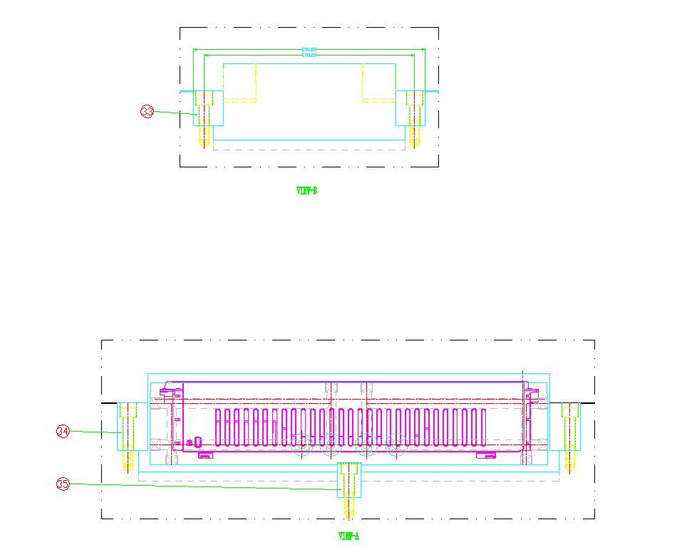 模具2D组立图滑块侧视图